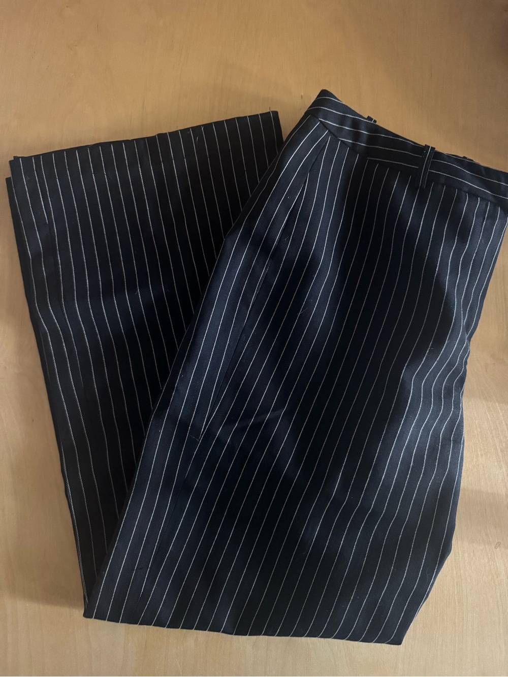 Larry Levine Black Pinstripe Trousers